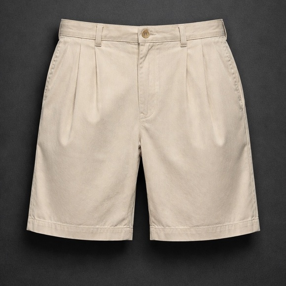 Tommy Bahama Other - Tommy Bahama Silk Shorts Mens 36 Khaki Pleated 9” Inseam Casual Golf